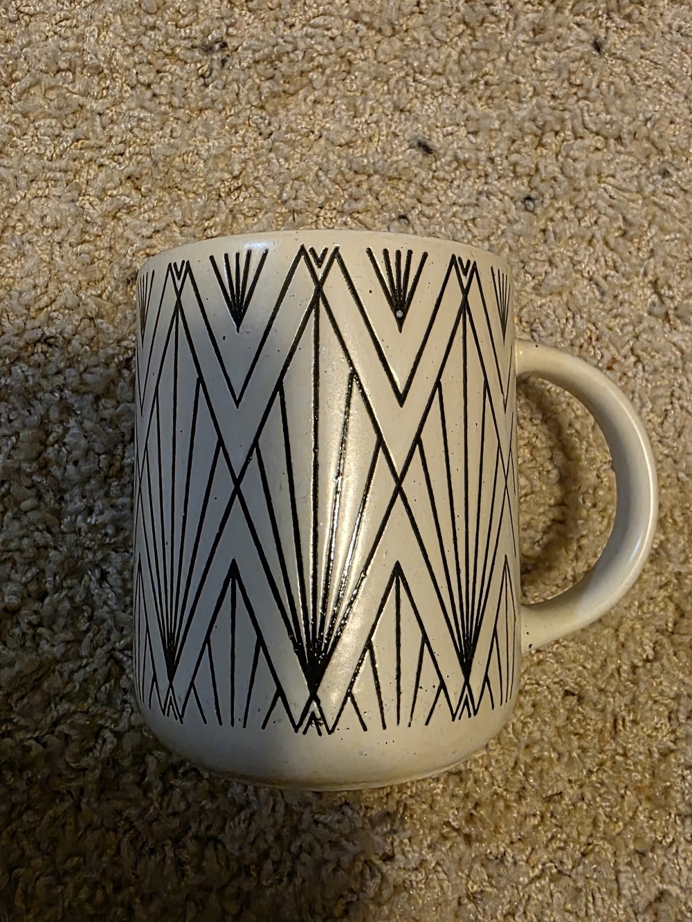 4/$25 Deal! Vintage Royal Norfolk Cream Mug With Geometric Pattern